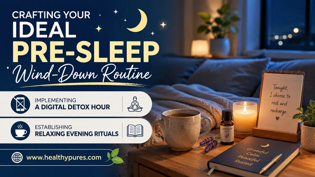 Calm pre-sleep wind-down routine before bedtime