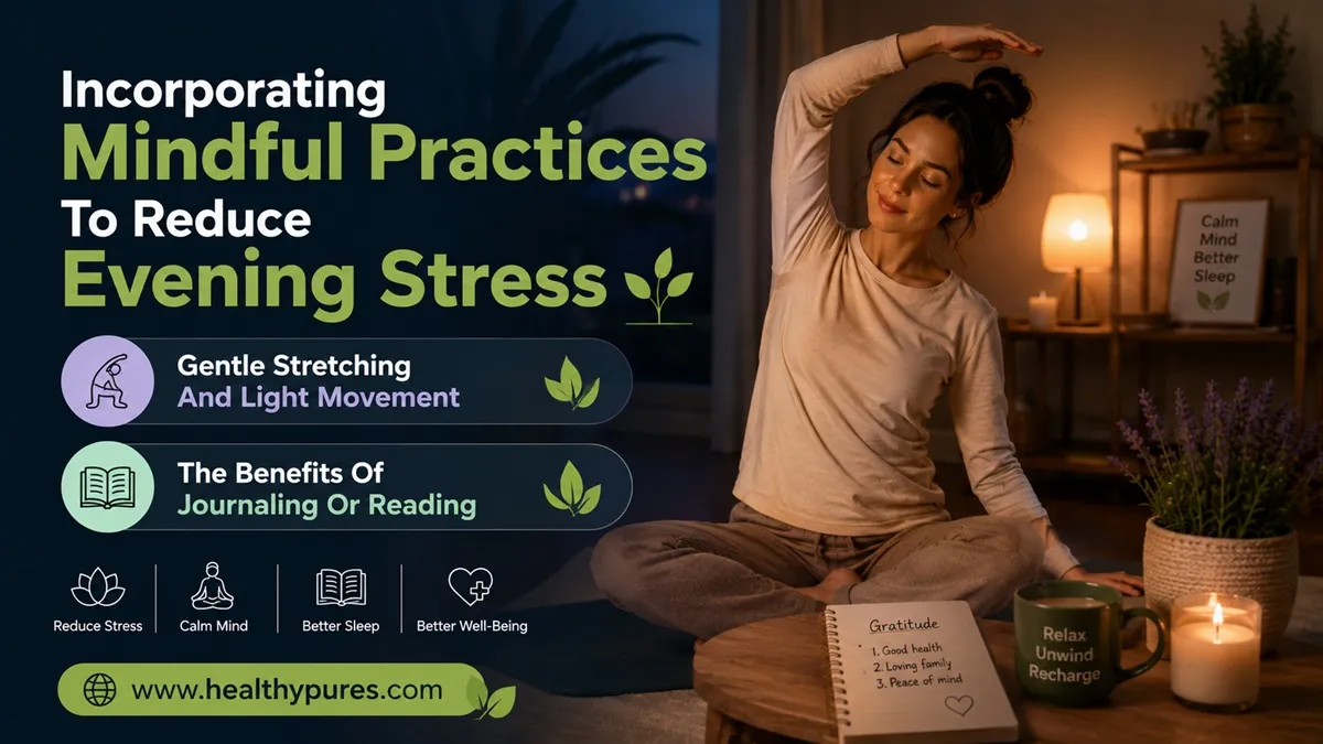 Quiet journaling and mindful activities during an evening wind-down