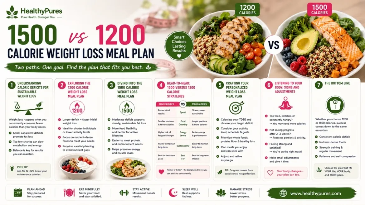 1500 vs 1200 Calorie Weight Loss Meal Plan