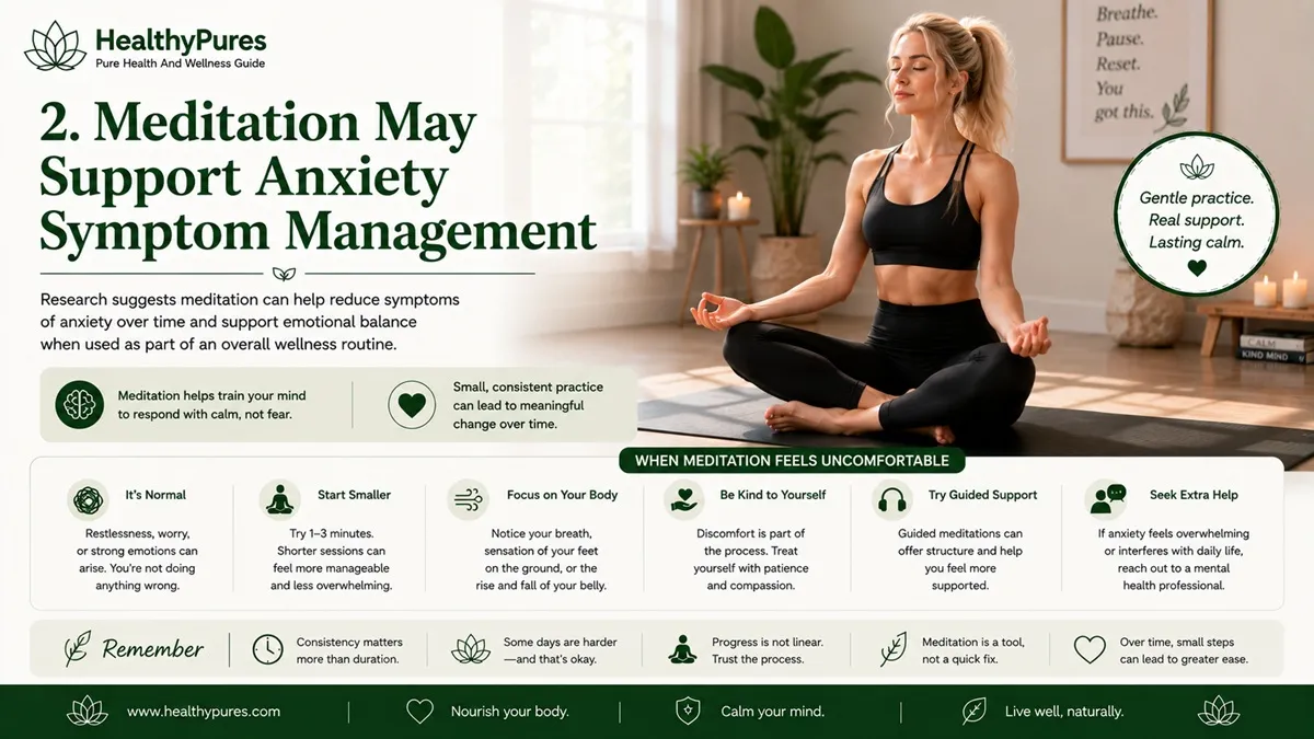 2. Meditation May Support Anxiety Symptom Management
