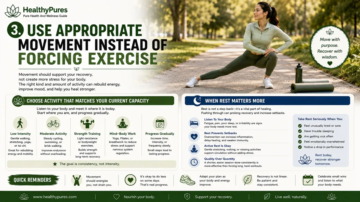 3. Use Appropriate Movement Instead Of Forcing Exercise