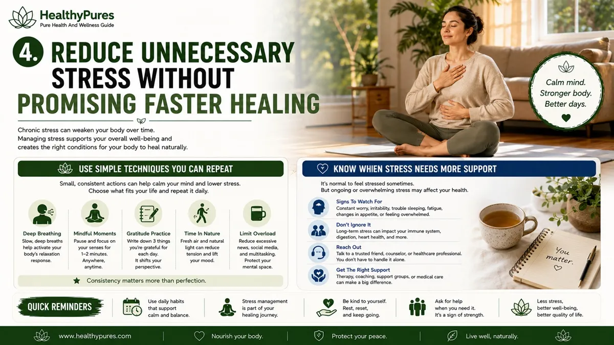 4. Reduce Unnecessary Stress Without Promising Faster Healing
