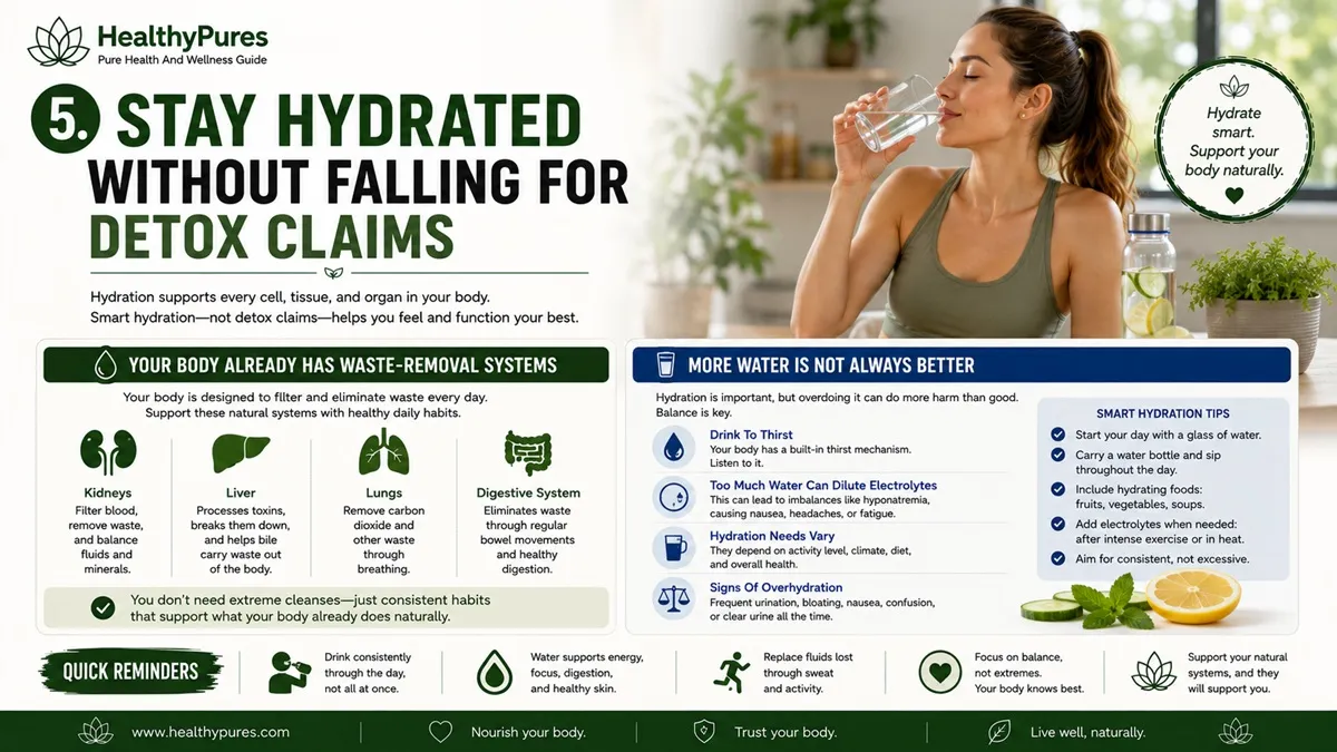 5. Stay Hydrated Without Falling For Detox Claims