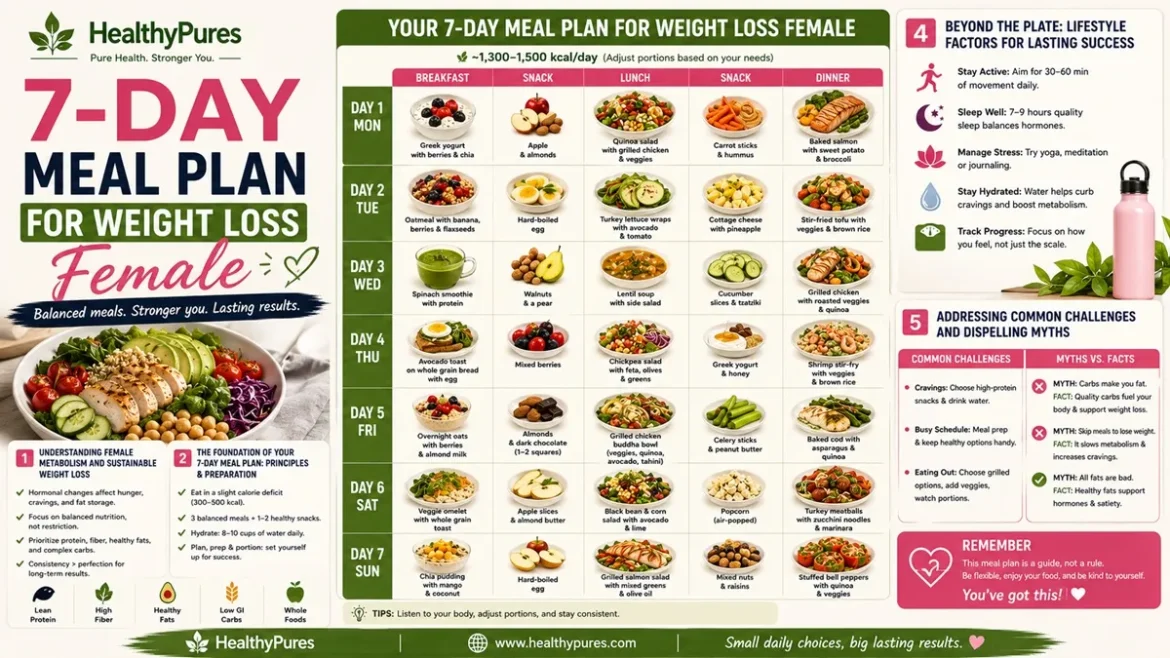 7-Day Meal Plan For Weight Loss Female