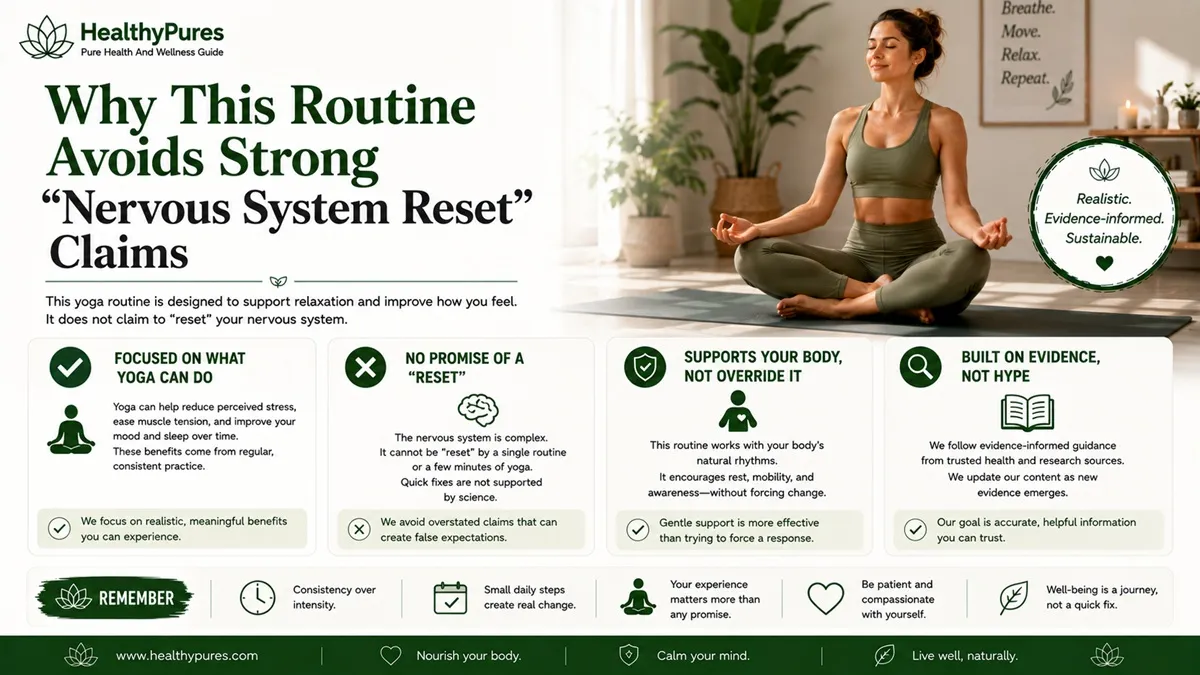 Yoga For Stress Relief: 10-Minute Routine At Home 7 Why This Routine Avoids Strong “Nervous System Reset” Claims