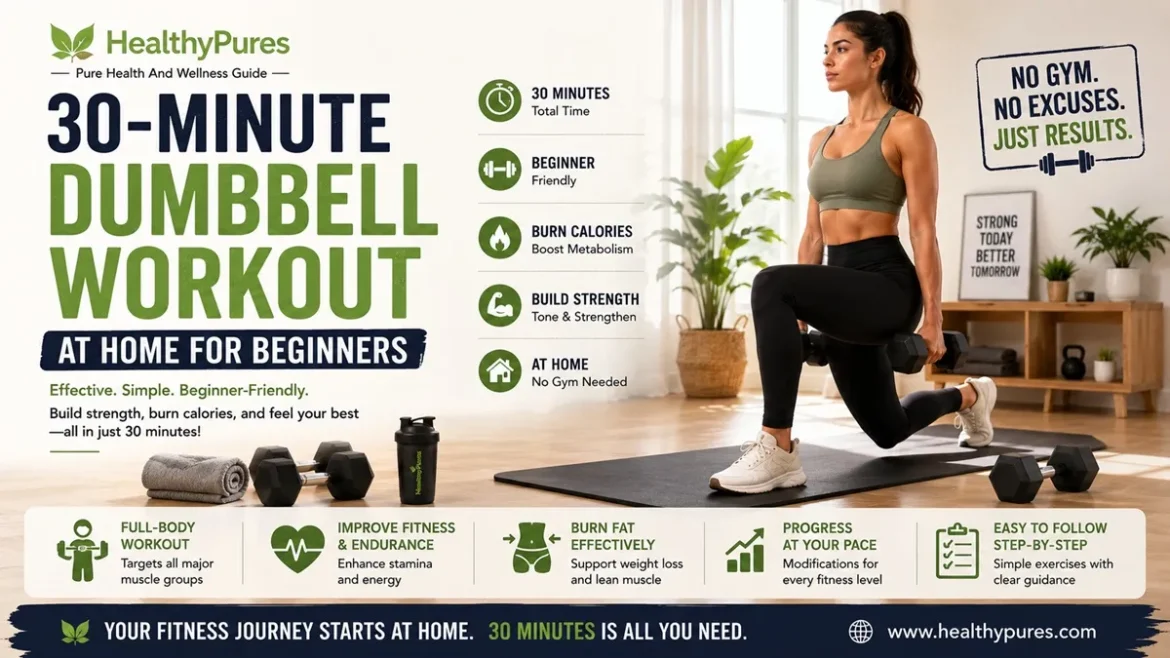 30-Minute Dumbbell Workout At Home For Beginners