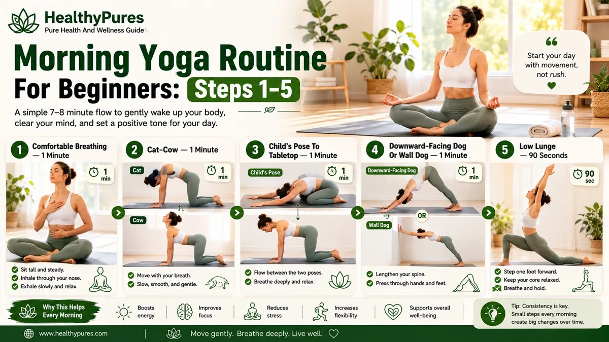 Morning Yoga Routine For Beginners Steps 1–5