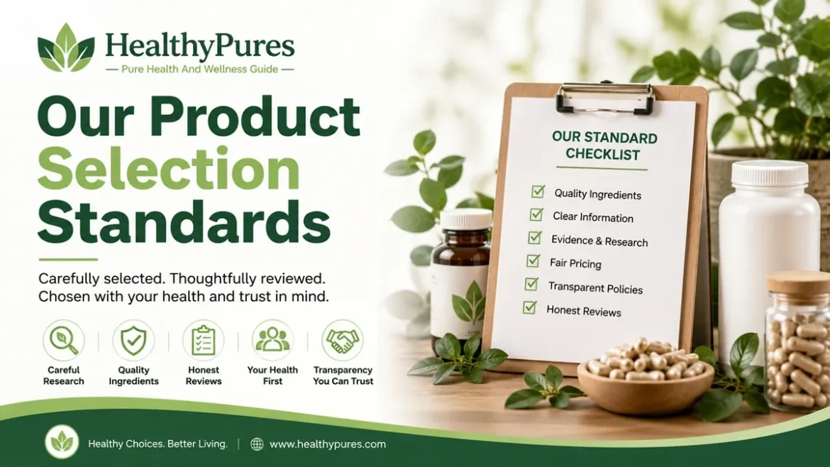 Our Product Selection Standards Healthy Pures