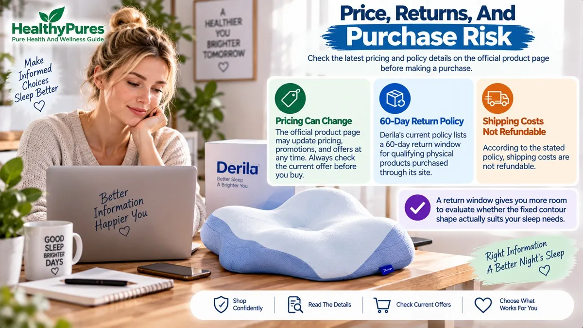 Derila Ergo Review 2026: Is This Ergonomic Pillow Worth It? 4 Price, Returns, And Purchase Risk