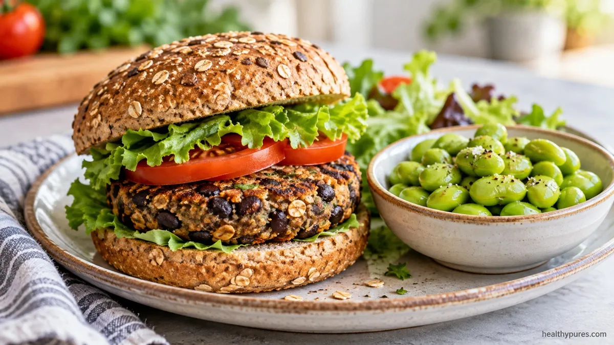Black Bean Burger With Edamame
